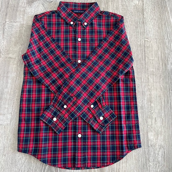 Janie and Jack Tartan Poplin Shirt NWT - Picture 4 of 6